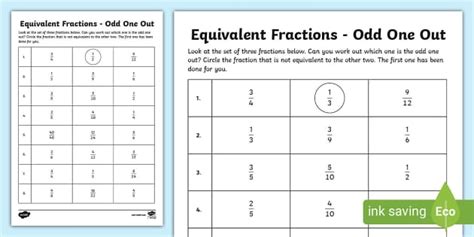 fractions odd one out.